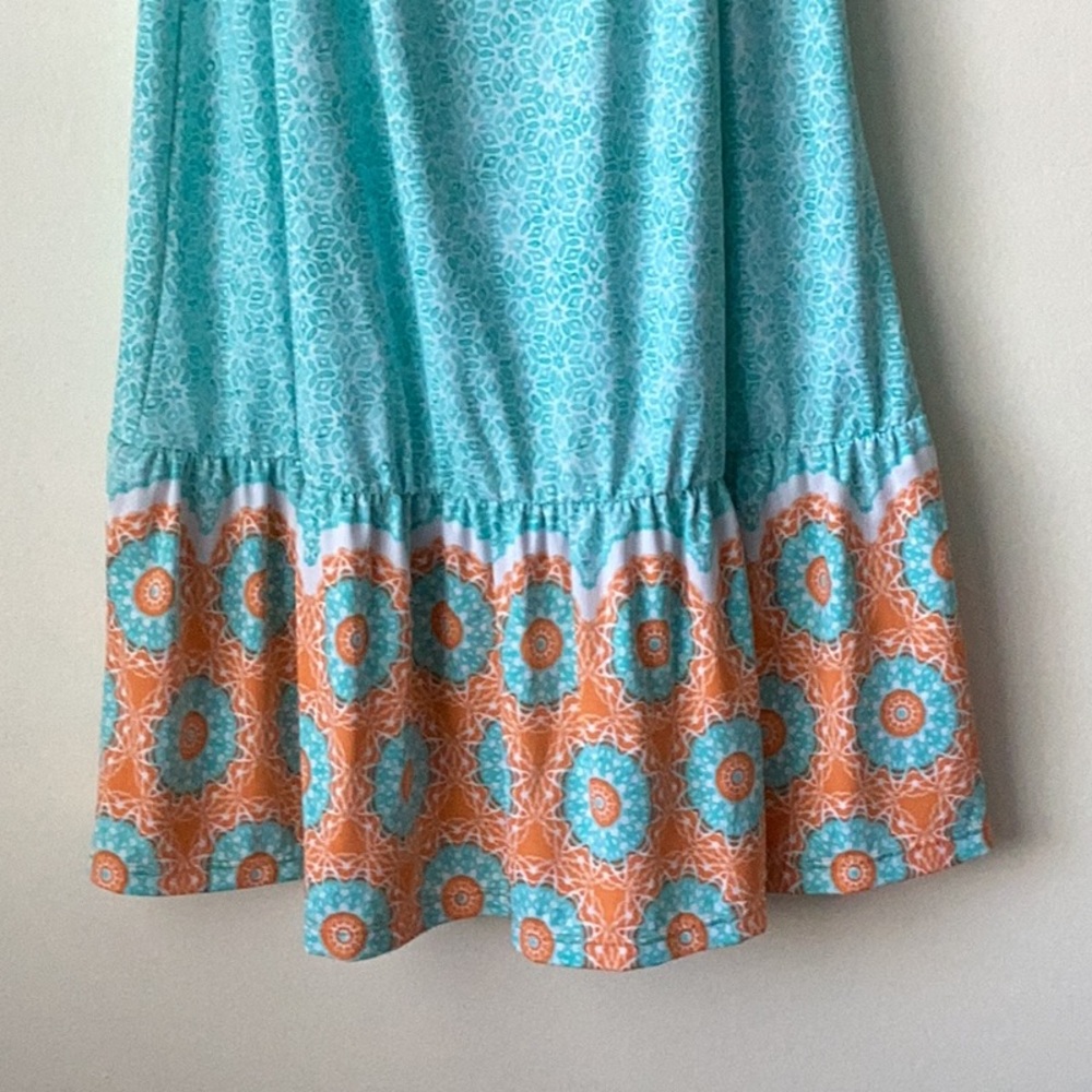 Cabana Life Aqua Citrus Off the Shoulder Pom Pom Dress Medium - Picture 7 of 11